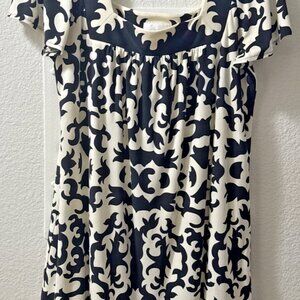 Bell Sleeve Navy Blue Sailor Neck Women’s Dress Size 8 Donna Morgan Nautical